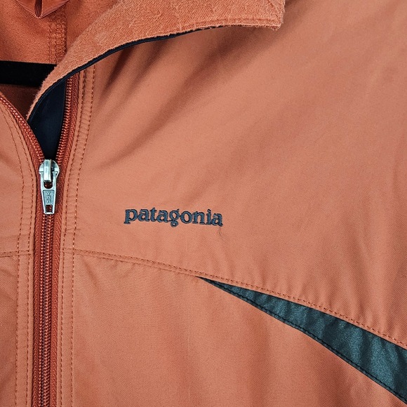 Patagonia Women's Orange Black Lightweight Windbreaker Jacket Activewear Medium - Picture 8 of 13